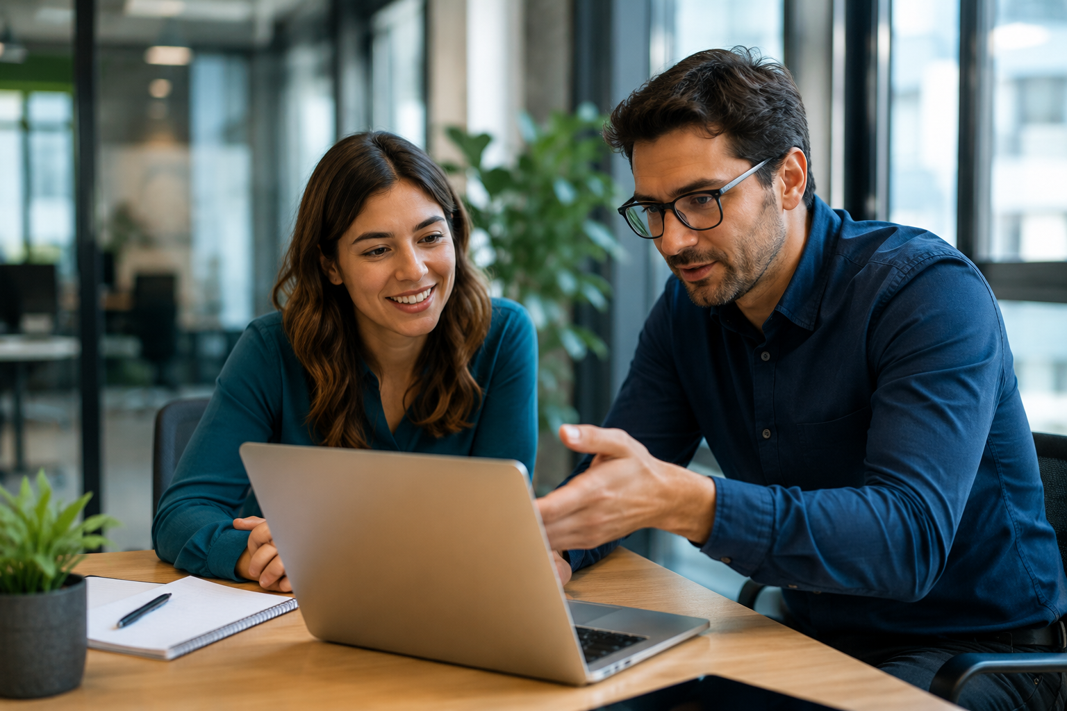 Profesionales trabajando con tecnología