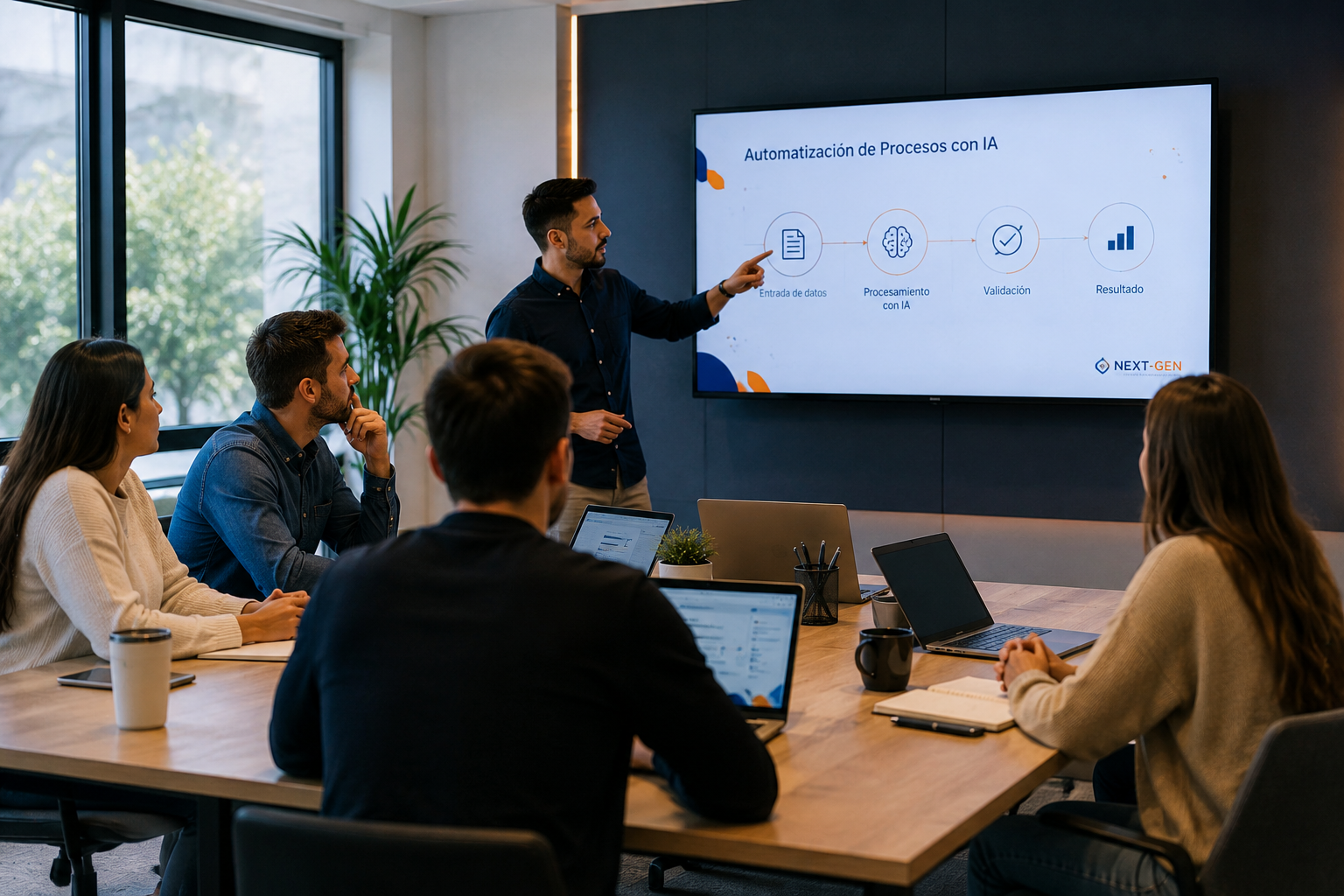 Equipo en sesión de capacitación corporativa
